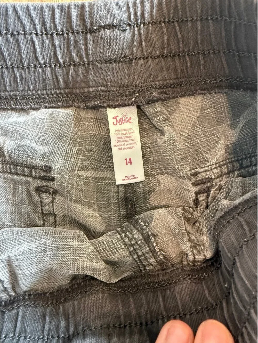 Girls justice camo joggers